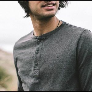 Taylor Stitch “Heavy Bag” Henley
in Heather Grey